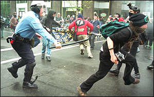 police attack anarchists