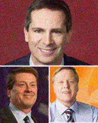 Photos of party leaders: Dalton McGuinty-Liberal Party,John Tory-PC Party,Howard Hampton-NDP Party,Frank DeJong-Green Party